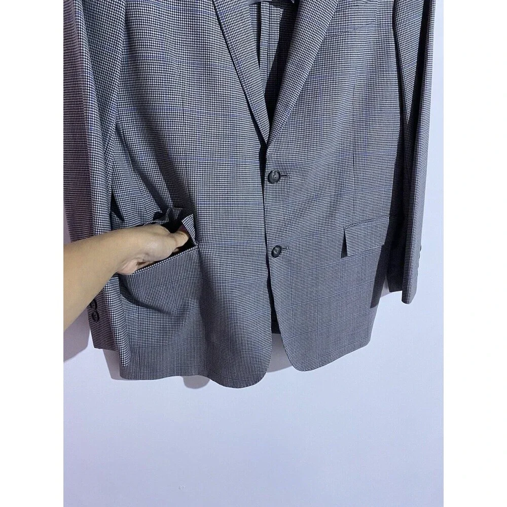 Brooks Brothers Blazer 40R Gray Wool Regent Windowpane Brookscool Sport Coat - Picture 11 of 16